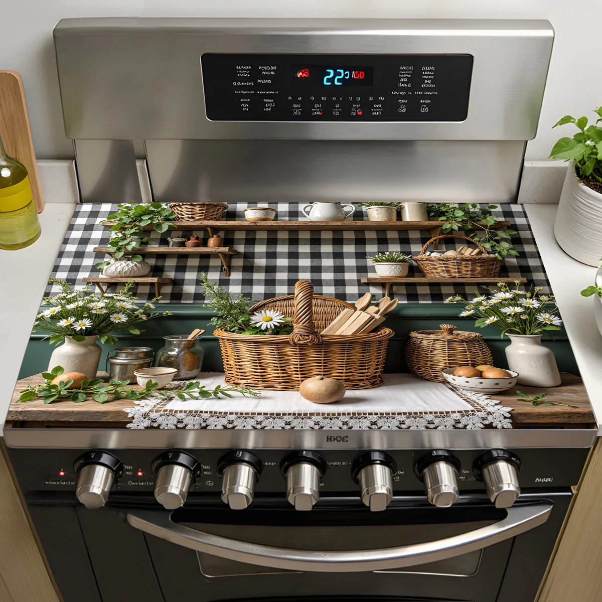 Boerderij Zonnebloemmand Kachel Top Cover Hittebestendige antislipbeschermer Mat voor inductiekookplaat Keuken Home Decor