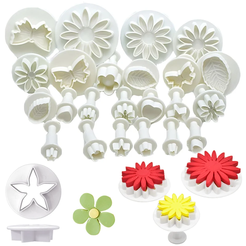 33PCS Keks Schneiden Form Frühling Drücken Formen Blatt Stern Herz Einfach Zu Entfernen Fondant Kuchen Cookie Cutter Küche Zubehör ZYF