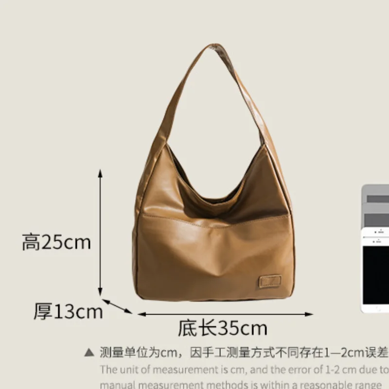 Retro Tote Bags Women Bags Fashion New Axillary Bags Solid Color Handheld Bag Leisure High Capacity Trend Lady Shoulder Bags