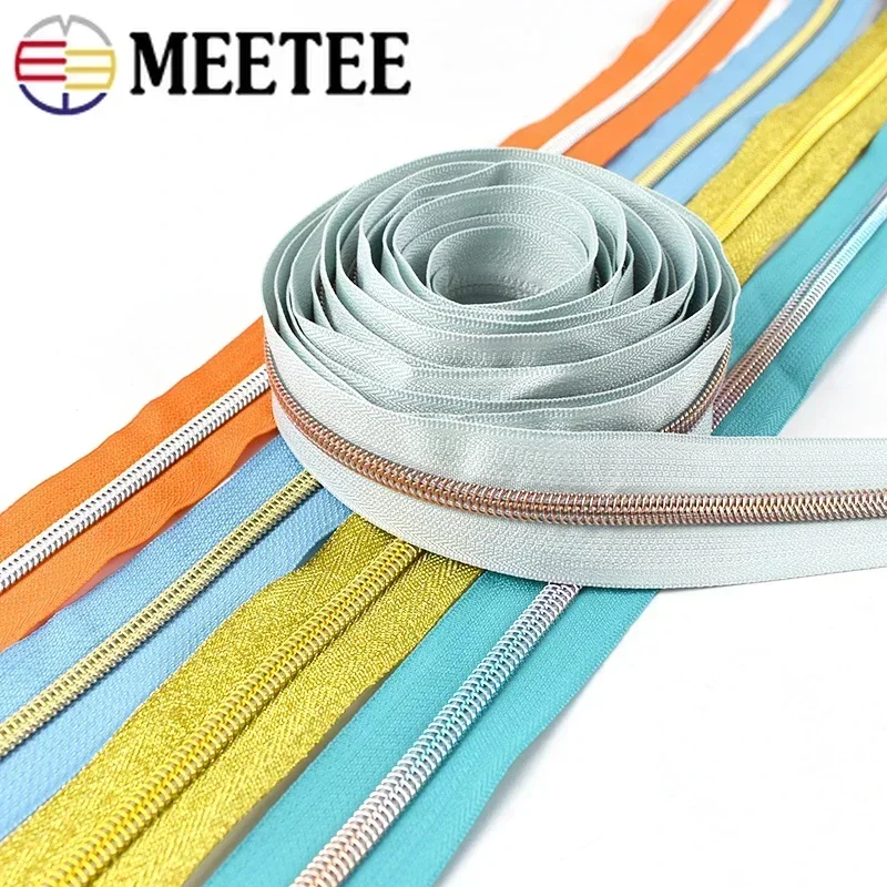 2/4 Metros 5 #   Zíperes de bobina de náilon para mochila jaqueta decoração de vestuário fita zip kit de reparo de costura roupas diy acessórios de alfaiataria