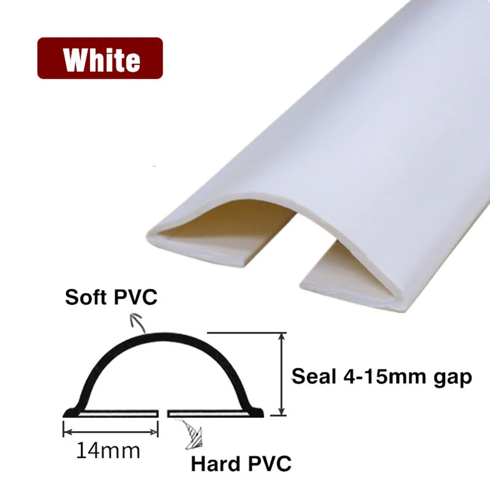 1 Pcs Door Bottom Seal White/brown Excellent Flexibility Good Sealing Arched Design Cold Resistance High Quality