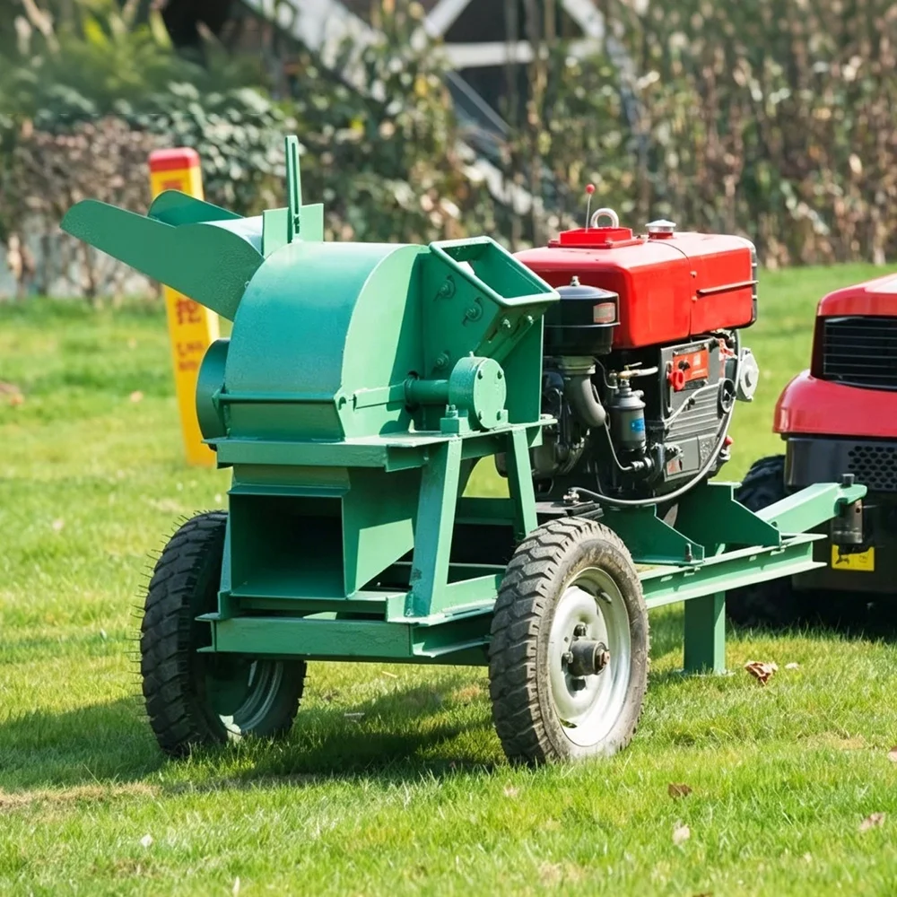 Diesel Wood Crusher for Tree Branch and Garden Waste, Heavy Duty Design for Efficient Cutting
