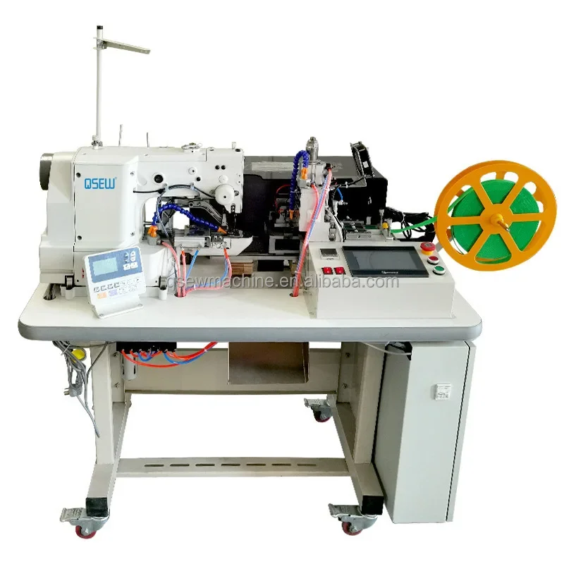 QS-1900AJDC Rope automatic cutting automatic sewing machine schoolbag rope Pet belt rope making machine tape bartacking