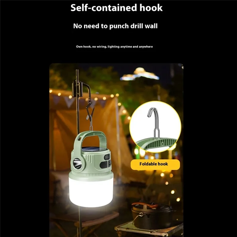 A98E-LED Solar Lampe Licht Wiederaufladbare Tragbare Laternen Wasserdichte Outdoor Nacht Markt Camping Zelt Ausfall Notfall Lampe