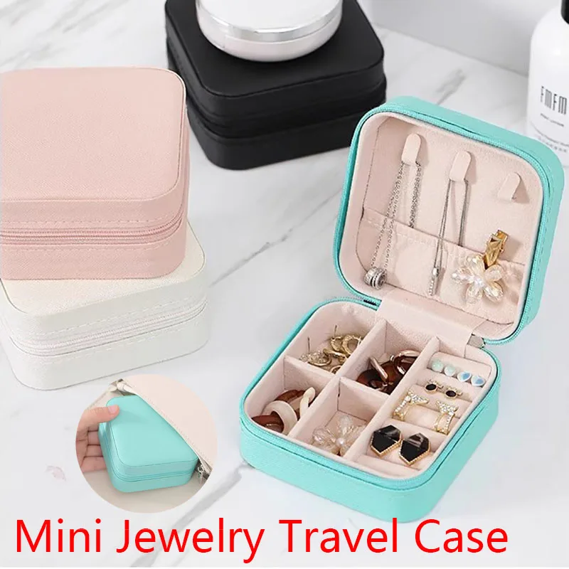 

Mini Jewelry Travel Case Small Portable Organizer Portable Display Storage Box For Rings Earrings Necklaces Gifts Travel Jewelry