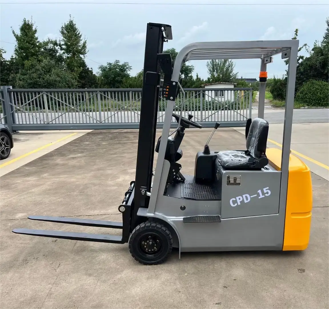 for Warehouse forklift 1ton 1.5 ton 3 wheel electric fork lift truck with AC motor battery