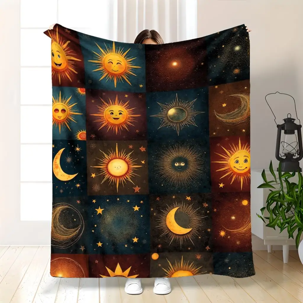 Cozy Galaxy Space Print Blanket 150x200cm Celestial Stars Constellation Throw Decor Gift for Couple Bedroom