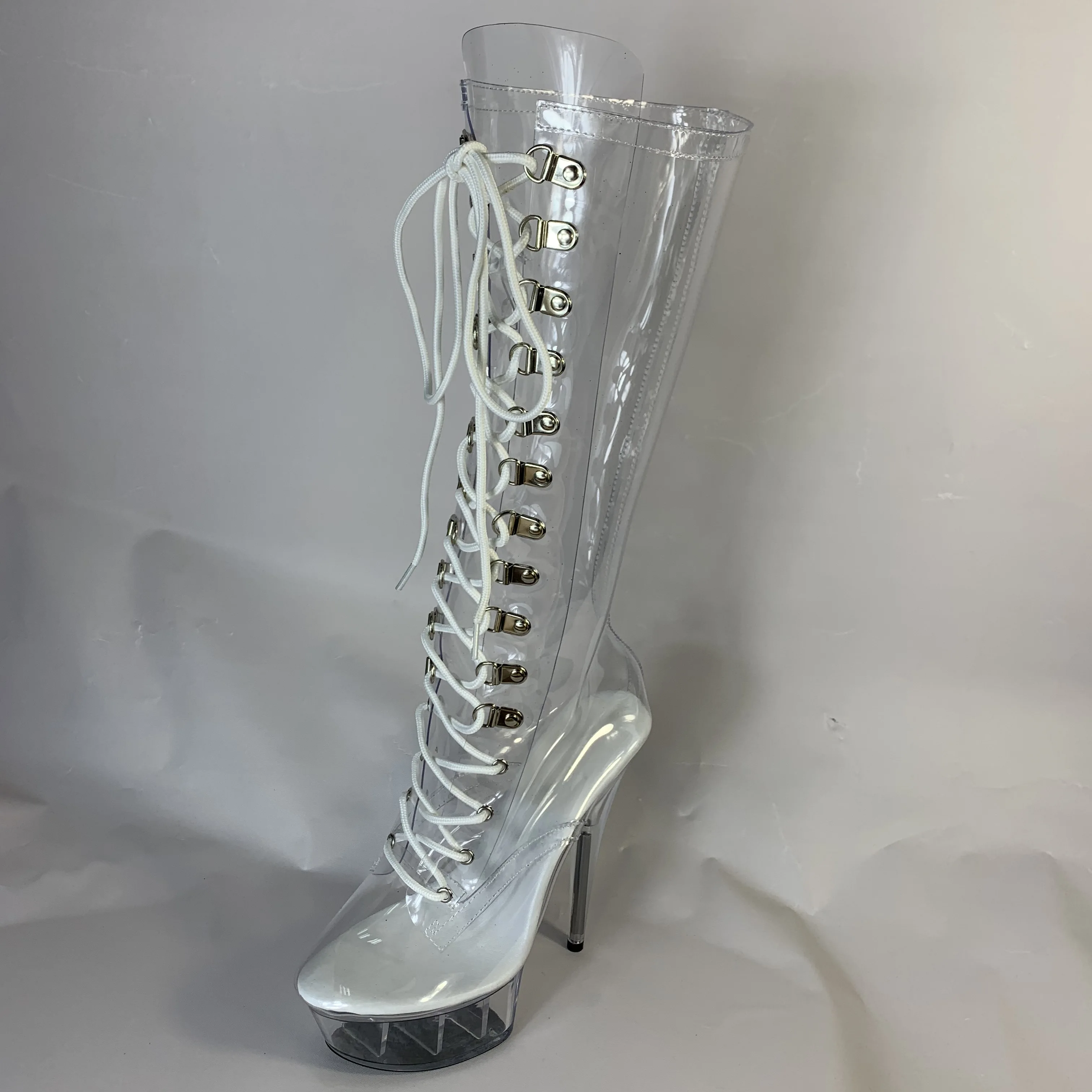 17 cm front with high heels sexy transparent fun women\'s shoes, very popular 7 inch high fashion sexy high boots