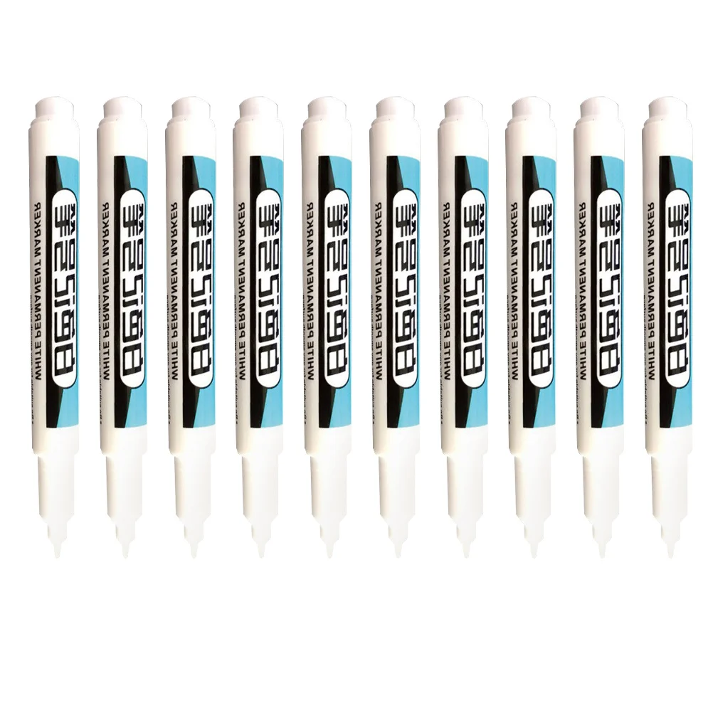 10 قطعة علامات دائمة متعددة الأغراض كتابة سلسة حبر غير قابل للتلاشي قائم على الزيت أقلام تحديد مرئية واضحة لأعمال النجارة المعدنية