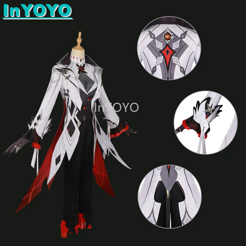 InYOYO Arlecchino Cosplay Costume Genshin Impact The Knave Game Suit Fashion Swallowtail Uniform Halloween Party Outfit XS-3XL