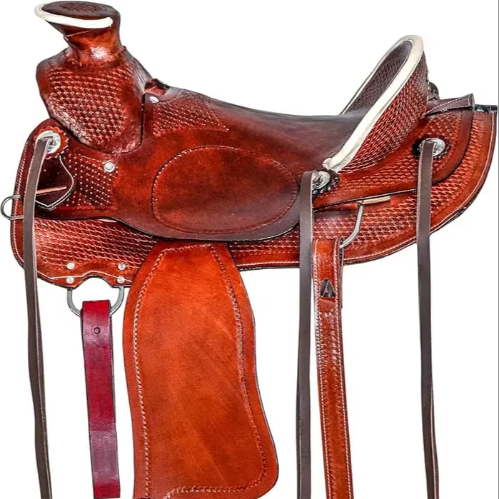 

High Quality Adjustable Western Horse Saddle Handmade Durable Deep Seat Wood Tree Leather For Ranch Trail Riding OEM Wholesale