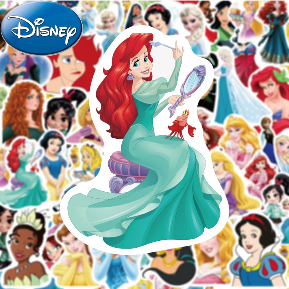 10/30/50pcs 믹스 디즈니 애니메이션 공주 스티커 귀여운 데칼 방수 DIY 가방 편지지 전화 만화 낙서 스티커 장난감
