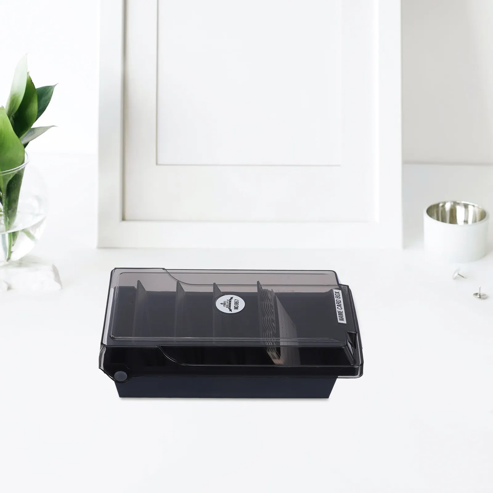 

Органайзер для визитных карточек с прозрачной крышкой, большая вместимость, на 500 карт, для хранения и демонстрации, аксессуар для офисного стола, файл для карт