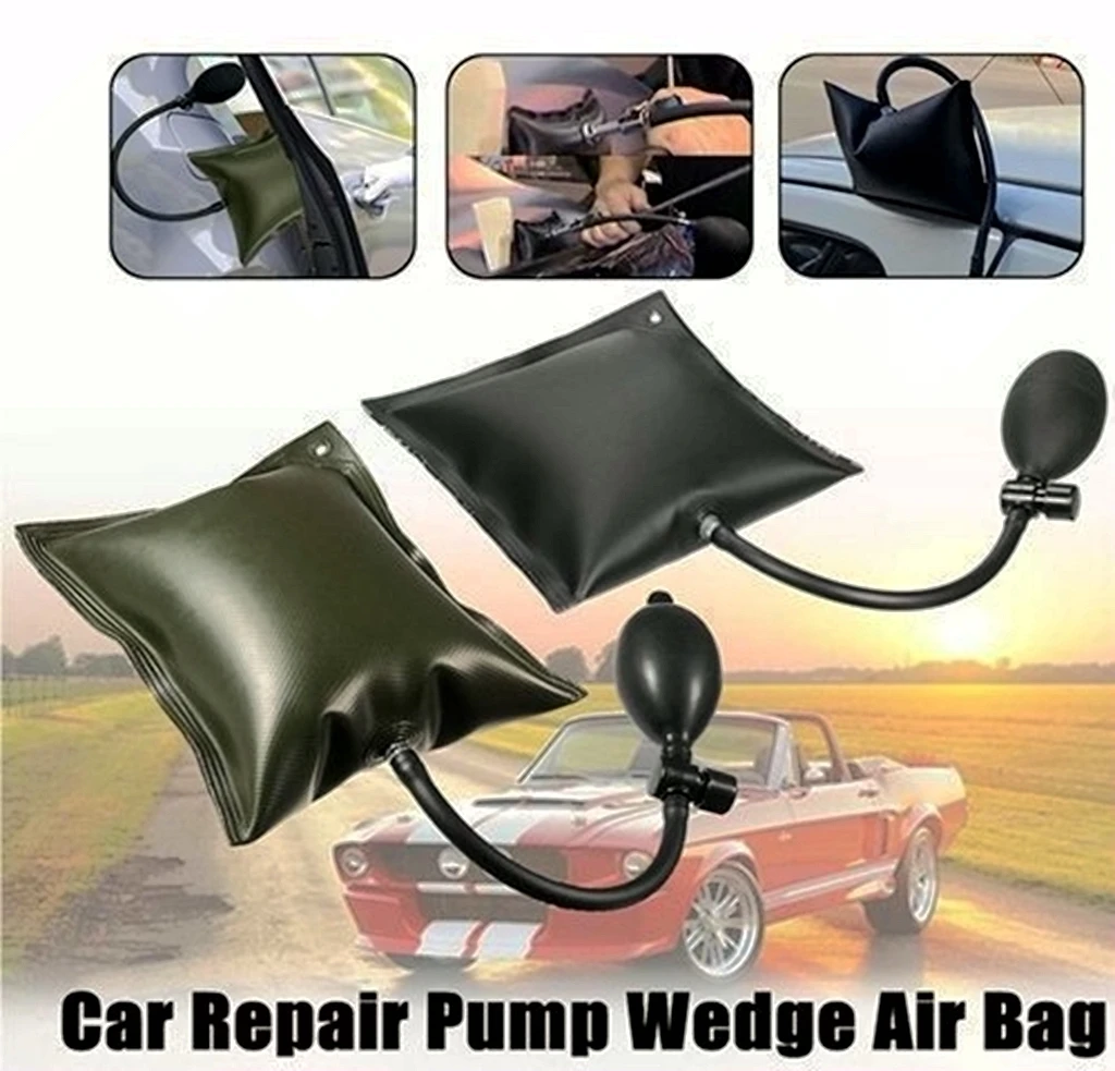 Professional Car Door Window Open Air Bag Pump Wedge Pad Entry Inflatable Shim Tools Universal Air Pump Wedge Hand Tool Black