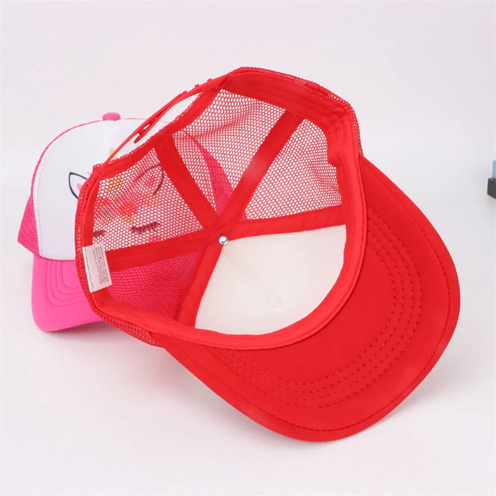 Unicorn Children\'s Hats Summer Sun Protection Mesh Hats Students Girls Peaked Caps Travel Baseball Cap For Kids 3-8 Years