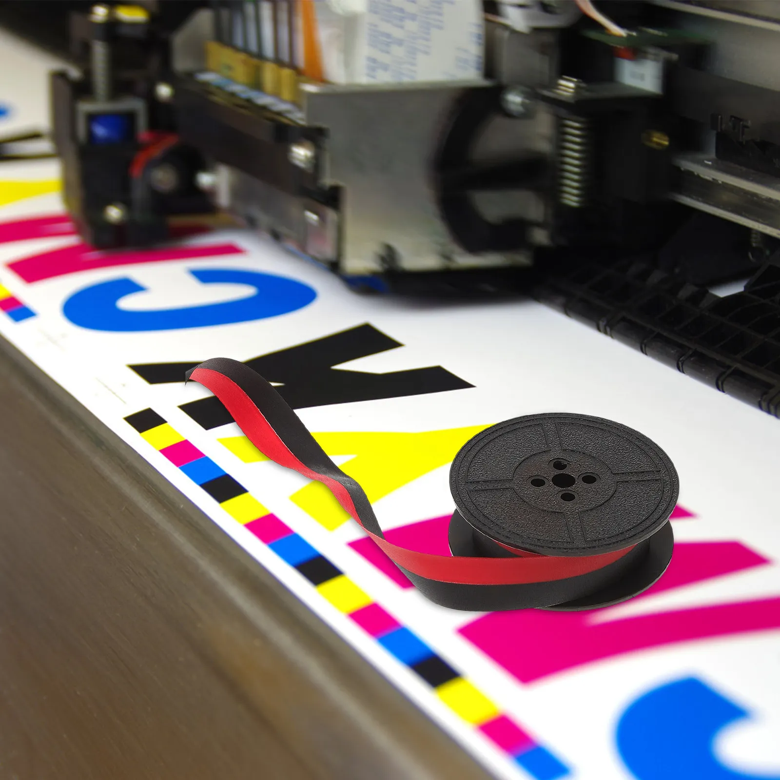 

Typewriter Ribbon Universal Black Red Calculator Vintage High Strength Nylon Tape Base Long Lasting Clear Writing No