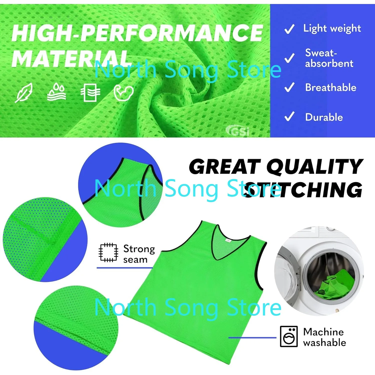 Sports Pinnies Pack of 12 Free Size สําหรับเยาวชน/ผู้ใหญ่ 5 สีตัวเลือกฟุตบอล เสื้อกั๊กฝึกซ้อมบาสเก็ตบอล