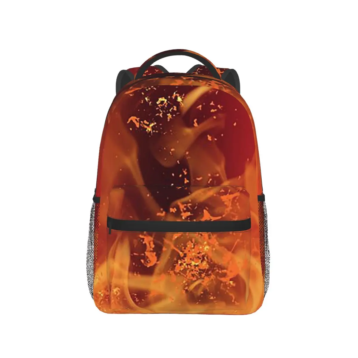 Fire Flames Burning Backpacks Boys Girls Bookbag Children School Bags Cartoon Kids Rucksack Shoulder Bag Large Capacity