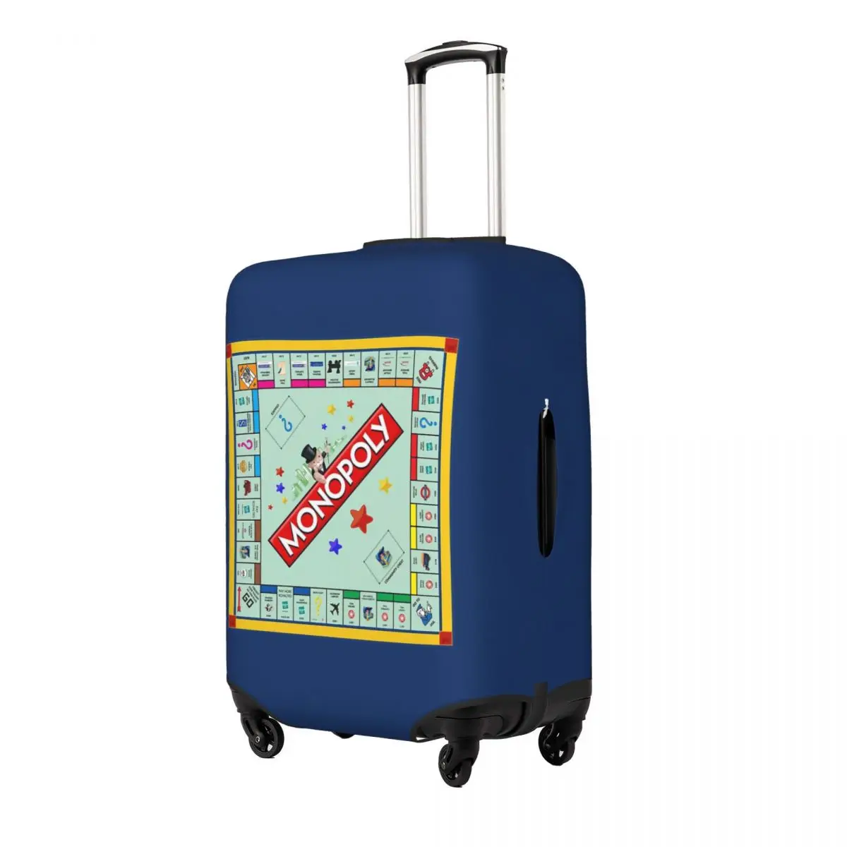 

Monopoly Board Game Classic Suitcase Cover Protection Elastic Travel Luggage Protector Covers for 18-32 Inch