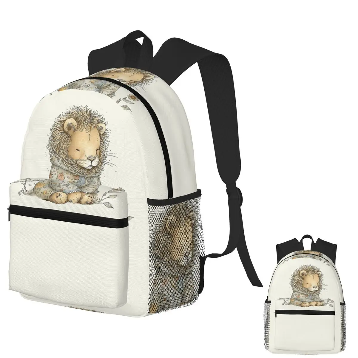 

Lion In Pajamas Student Backpack School Bag Hiking Travel Daypack for Boys Girls Fashion Bookbag Shoulder Bags