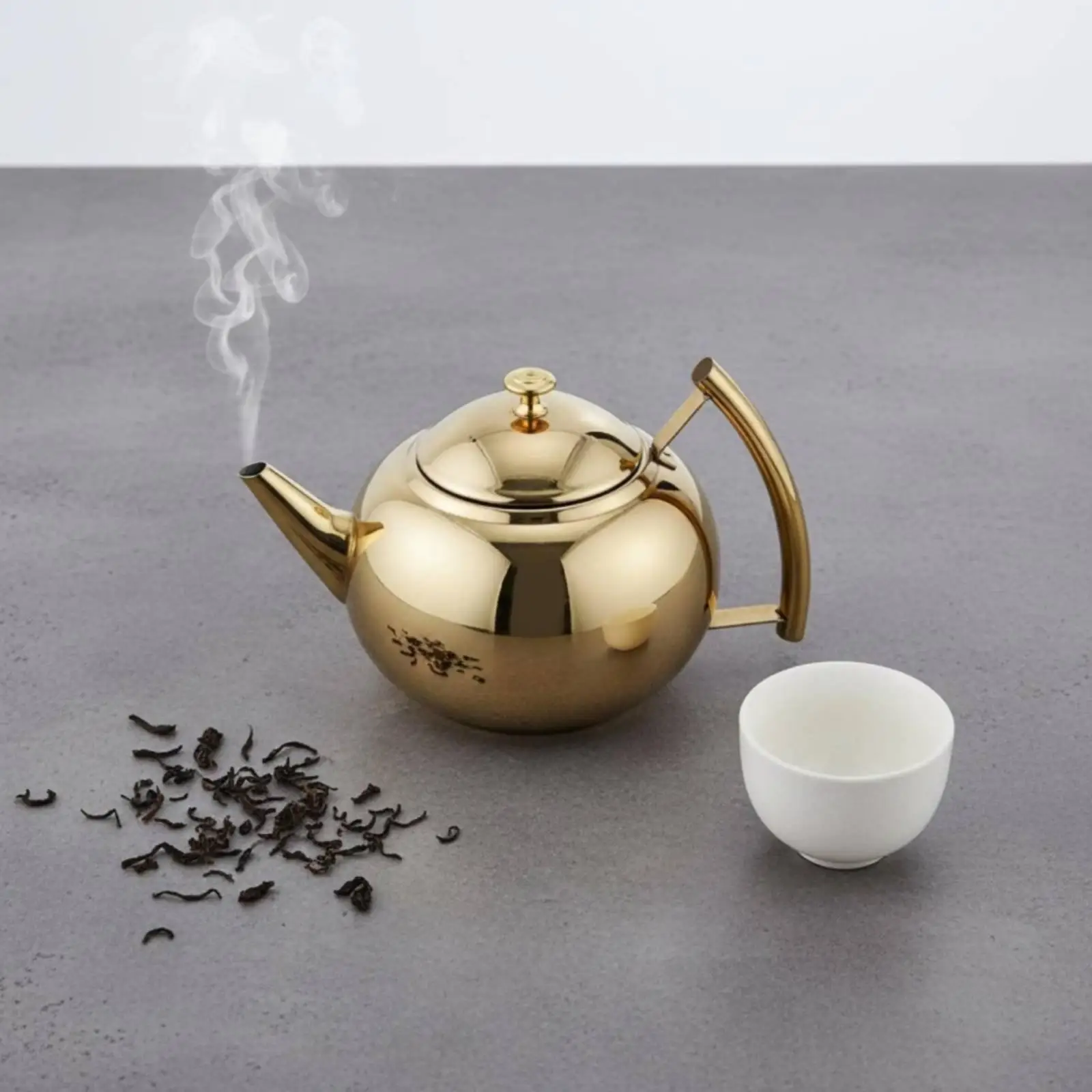 Stainless Steel Teapot Built-in Strainer Drinkware Long-Lasting