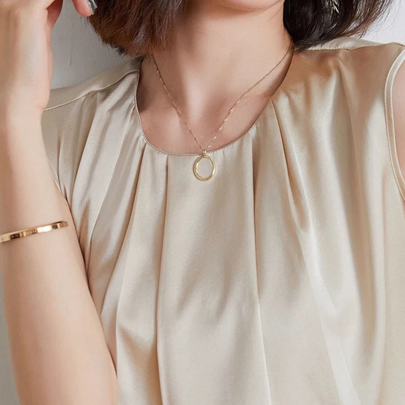 Satin Spaghetti Strap Shirts Women Sleeveless Summer O-Neck Tank Tops Loose Casual Sexy Blouse 2025 New Korean Fashion Shirts