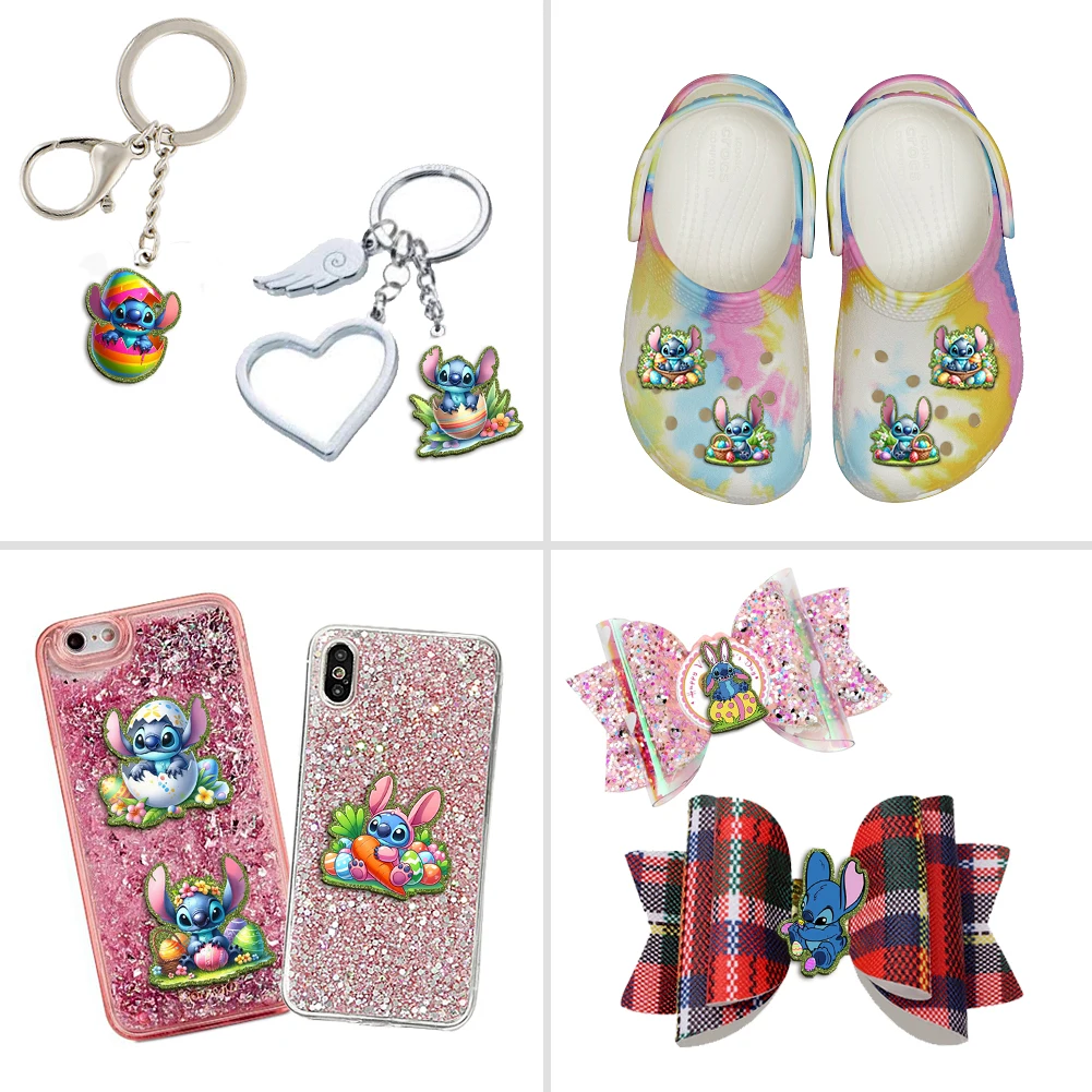 ديزني أرنب غرزة بيضة عيد الفصح 40 مللي متر 50 مللي متر بريق الاكريليك فلاتباك كرام الحرفية ل جراب هاتف شارة قلادة DIY بها بنفسك الانحناء