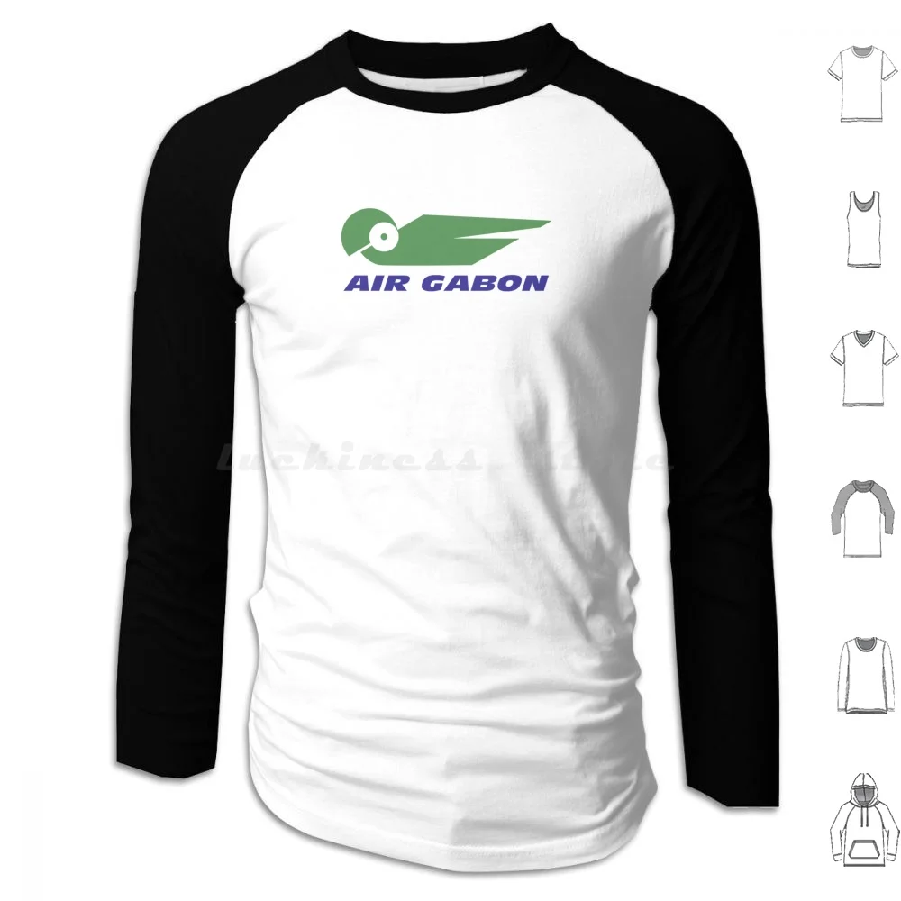 Air Gabon Logo Hoodie cotton Long Sleeve Gabon Africa Travel Traveling Travelling Airport Airplane Airplanes Plane Planes