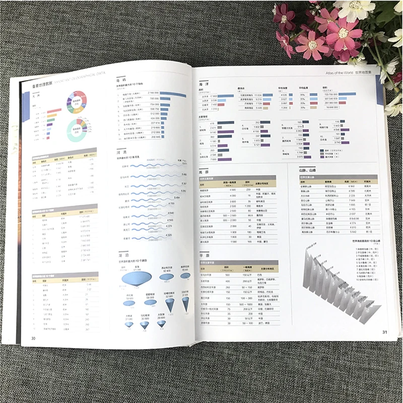 Libro de referencia del mapa geométrico del mundo, tamaño A4, tercera edición, versión china, tapa dura, novedad de 2022