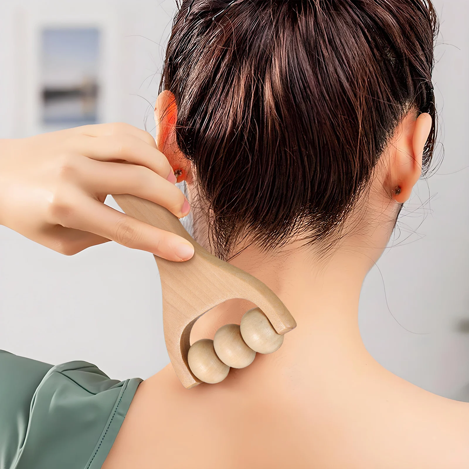Masajeador de pies de madera, herramientas de masaje multifunción, rodillo compacto para cuello, hombros y espalda, terapia de acupuntura, masajeador de madera, 2 uds.