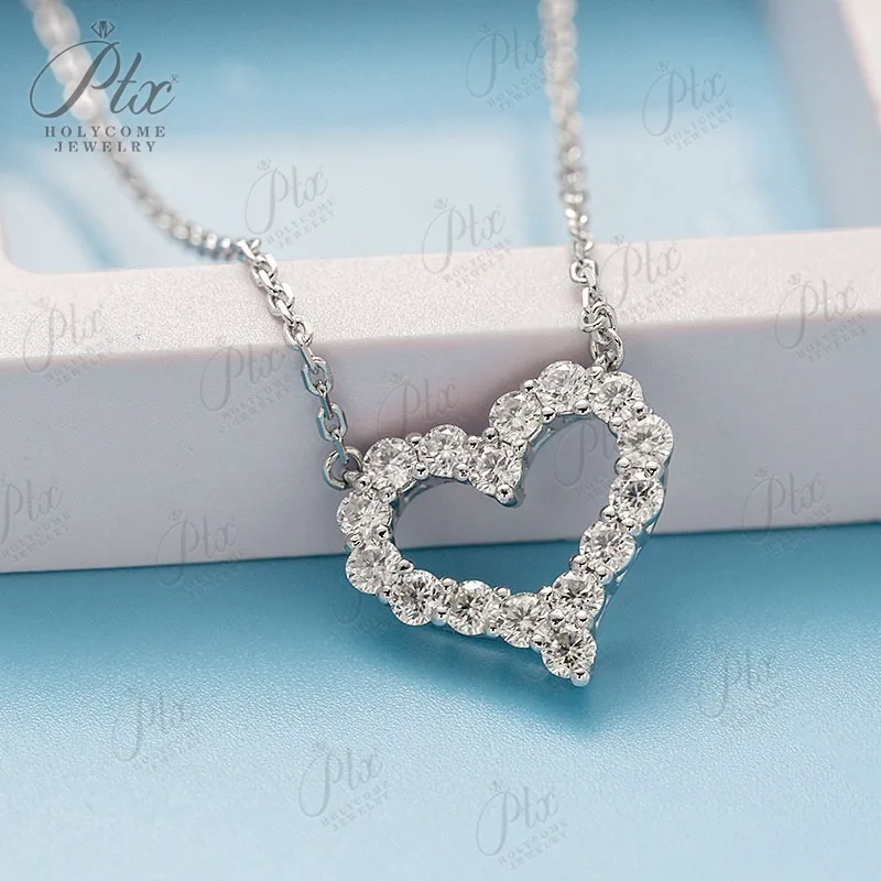 

0.64CT Heart-shaped​​ Pendant Necklace Moissanite​ Diamond Luxury 925 Sterling Silver Chain Jewelry for Woman Charms Top Elegant