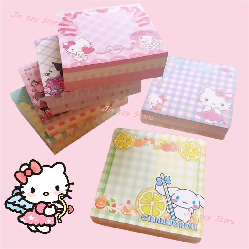 200 Sheets/pcs Hello Kitty Kuromi Cinnamoroll Memo Pad New Kawaii Sanrio Message Strip Notepad Non-Sticky Small Book Stationery