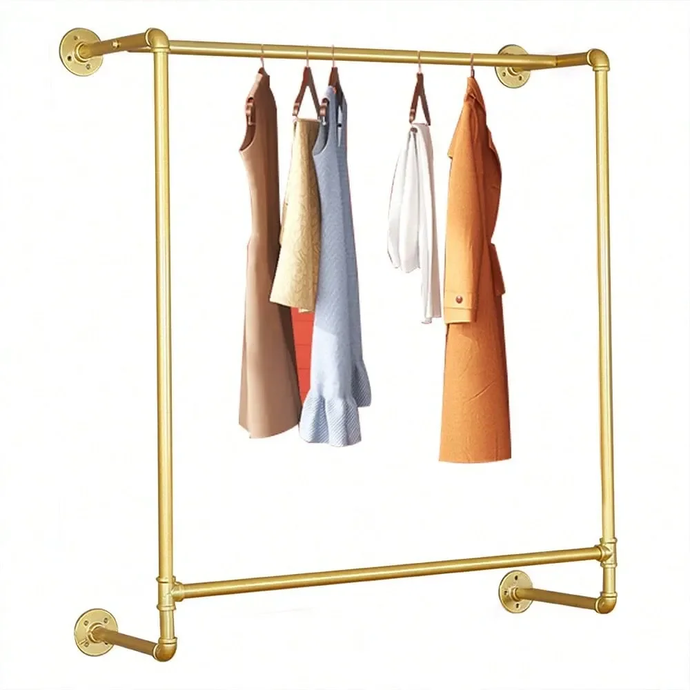 

WallMounted Garment Rack, Modern Clothing Store Metal Display Stand Garment Bar, Bathroom Hanging Towel Rack, MultiPurpose Hang