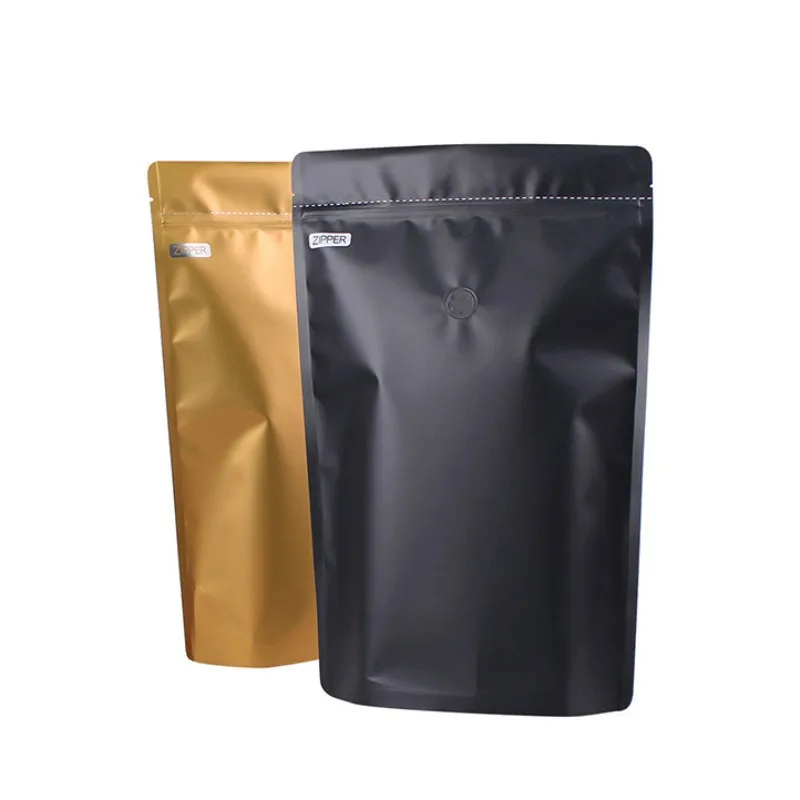 StoBag 20pcs 1kg Coffee Beans Packaging Bag with Valve Aluminum Sealed for Powder Food Nuts Storage Stand Up Reusable Pouches