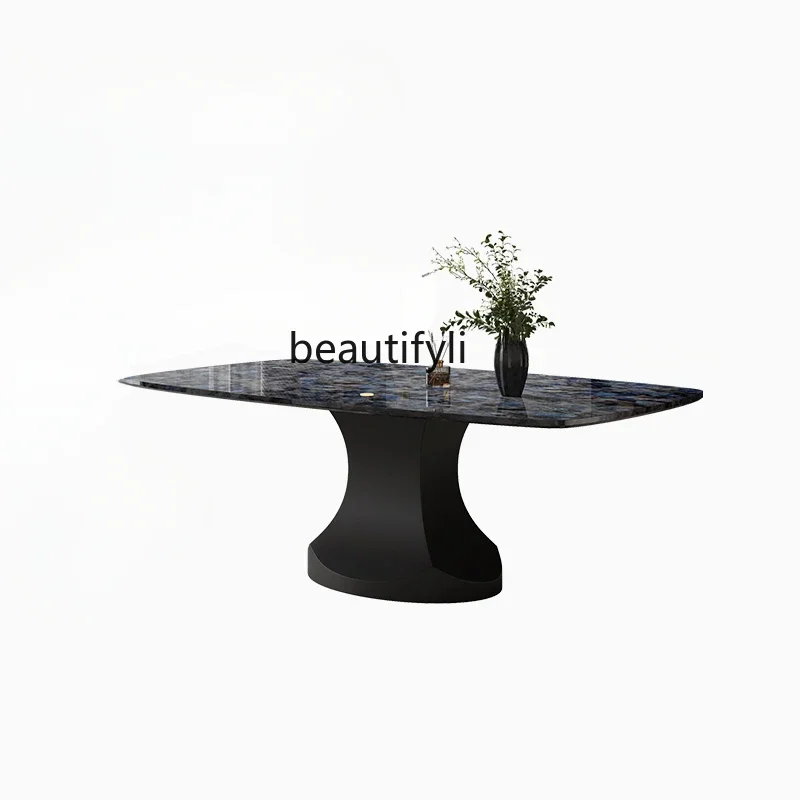 Dining Table Light Luxury Modern Italian Simple Home Stone Plate Chair Light Luxury High-Grade Marble Microlite Luxury Stone