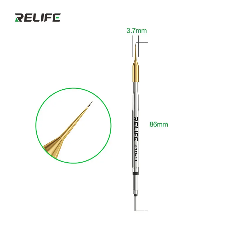 RELIFE 210-LI Ultra Sharp Pure Copper Soldering Iron Tip for Mobile Phone Screen Jumper Wire Phone Pad Repair Fast Heating view 5