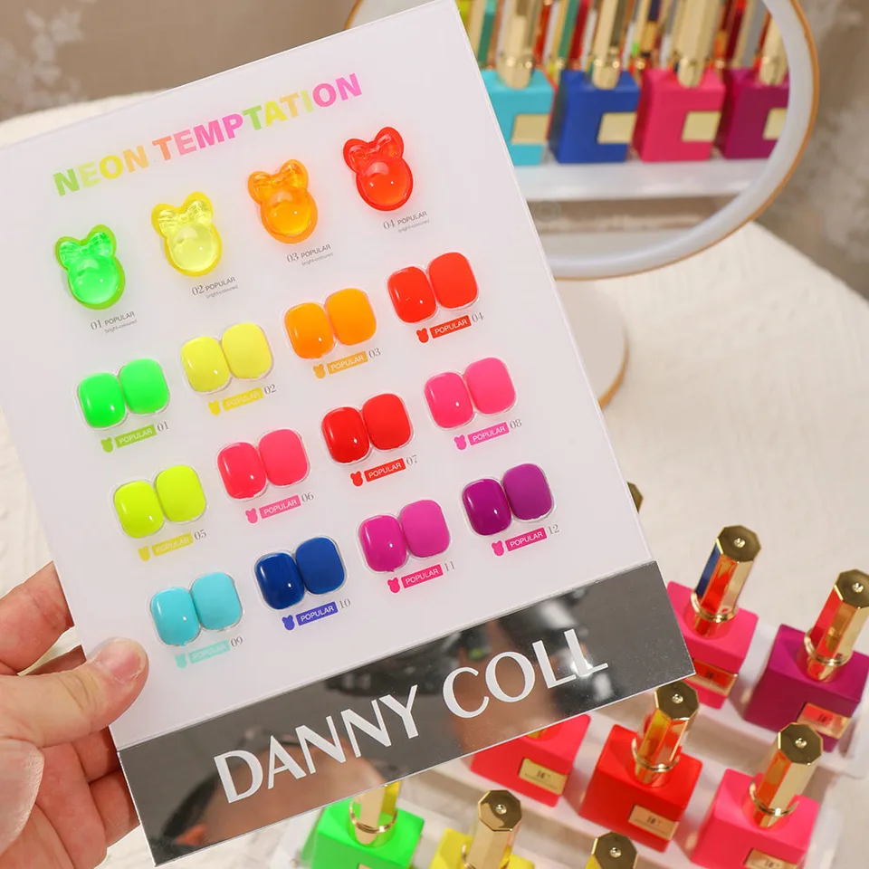 SET DE ESMALTES EN GEL FLUORESCENTES DE PRIMAVERA/VERANO, UV LED, COLOR CARAMELO, NOCTILUCENTES 3