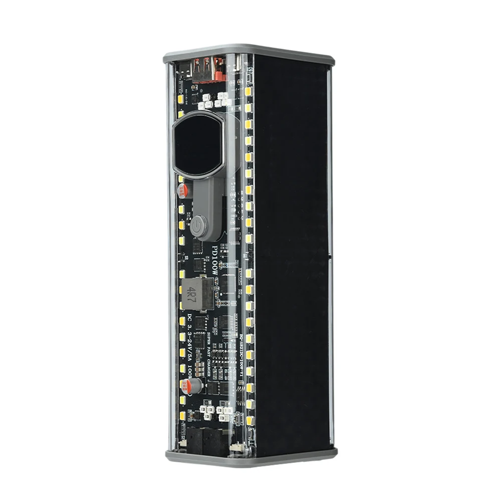 PD100W Hochleistungs-Powerbank-Gehäuse, lötfreier 8-Zellen-21700-Batteriehalter, DC-Spannungsregelung, hochhelle LED-Außenleuchte – Detail 11