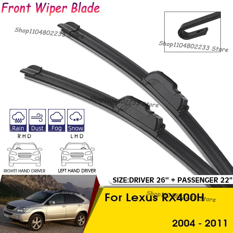 

Front Car Windshield Wiper Cleaning Blade For Lexus RX400H 2004-2011 Windshield Windscreen Front Window Blades