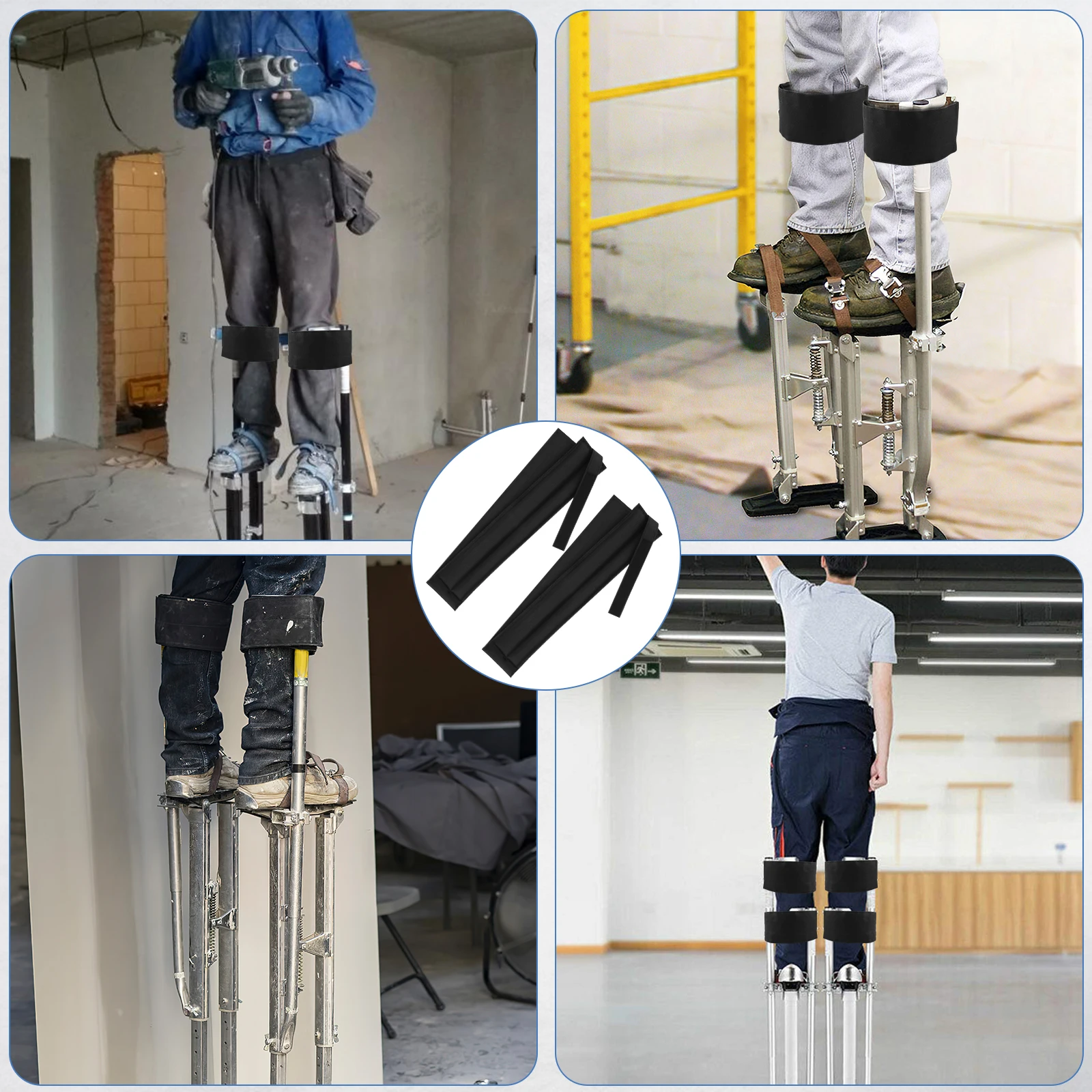 Imagem -05 - Dry Wall Stilt Strap Nylon Drywall Stilt Leg Band Ajustável Wide Padded Substituição de Perna Lavável Pcs