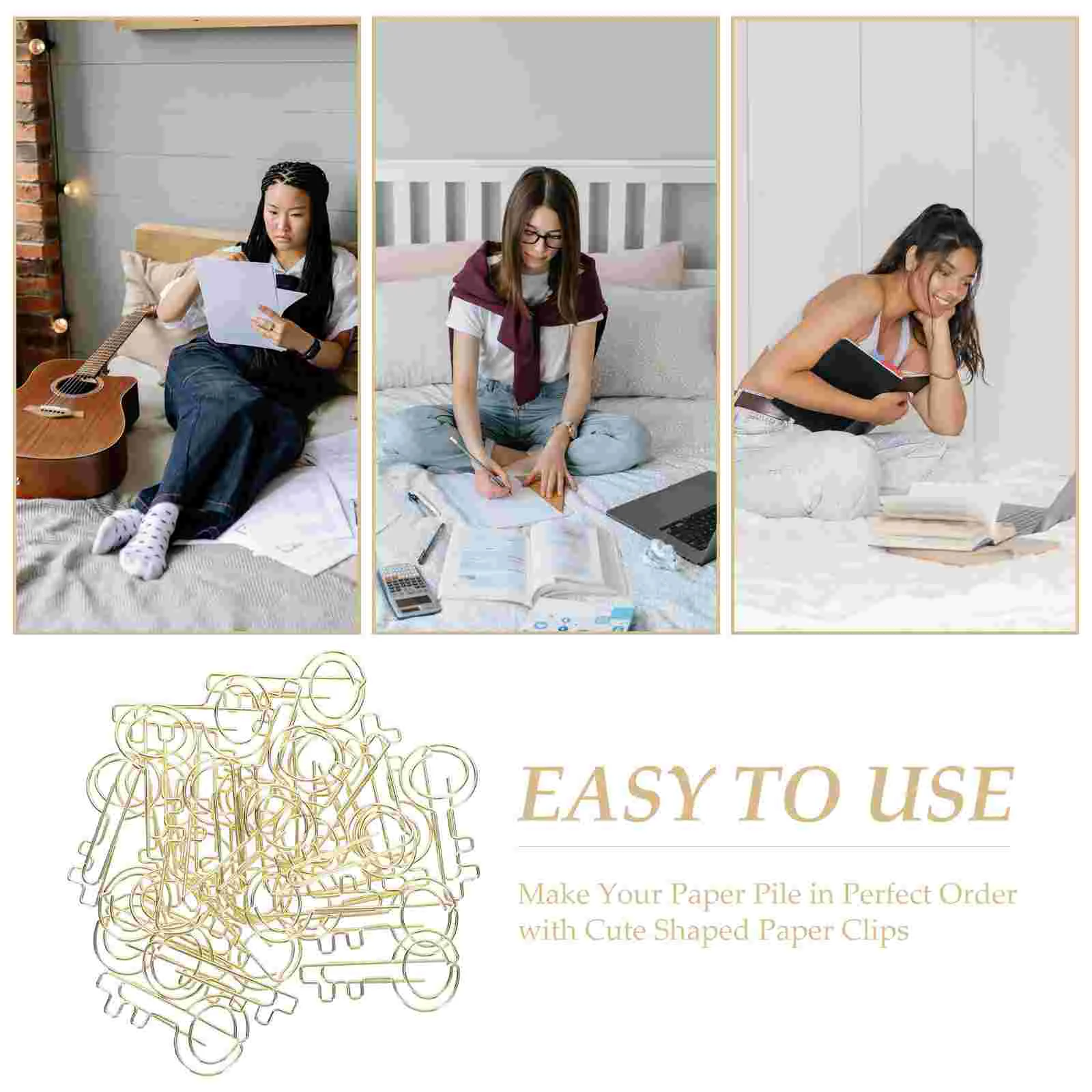 Plating Paper Clips Mini Paper Clips Office Document Paper Clips 30Pcs Cute Key Paper Clips Multi use Paper Clips