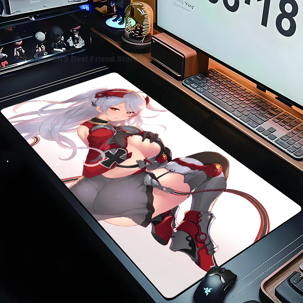 

Prinz Eugen Azur Lane Game Anime Mousepad Mouse Mat Desk Mat With Pad gaming accessories Prime Gaming XXL Keyboard Pad