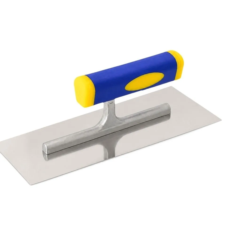 Stainless Steel Plastering Trowel Comfort Grip Handle Flat Surface Finishing Trowel Hand Tool Fluent Design Tiling Tool