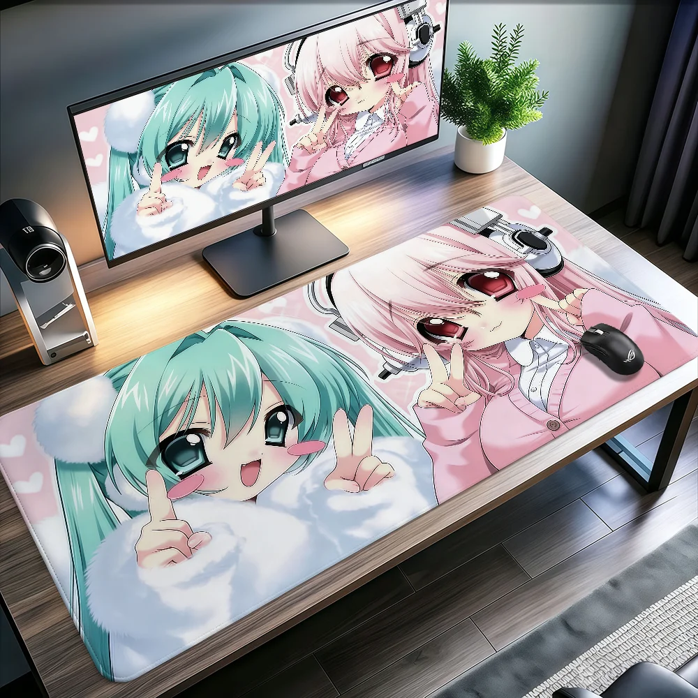 Anime Super Sonico Mouse Pad Large Non-slip Lockedge Desktop Computer Desk Mat Keyboard Writing MousePad Office Gamer Student