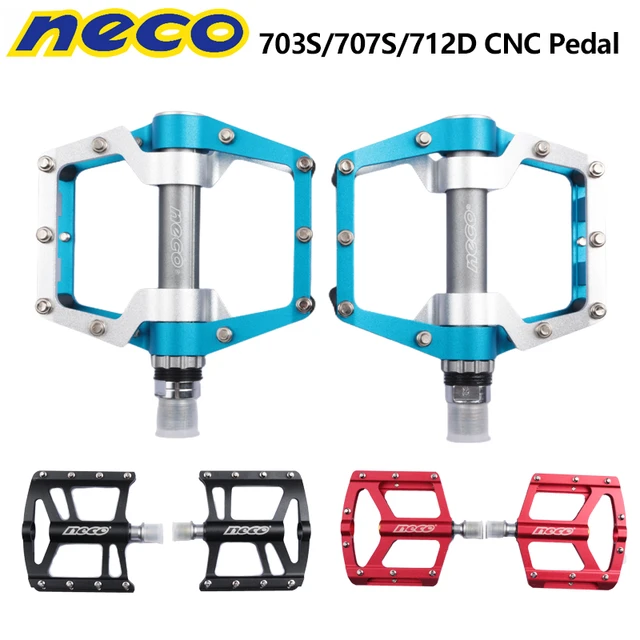 NECO CNC Pedal 703S 707S 712D 100x105mm 92x101mm 90x101mm Black Red Blue One Pair 6061 Aluminum MTB Bike Bicycle Pedal AliExpress 18
