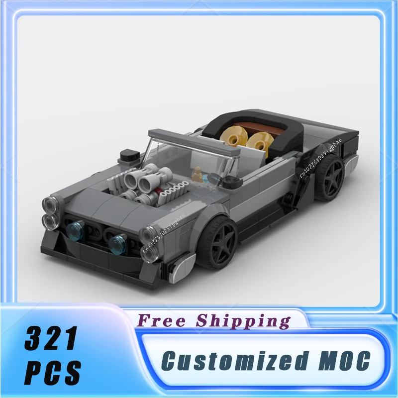 

Classical Speed Vehicle MOC 1965 Pontiac GTO Custom Widebody Building Blocks Assemble Model Sets DIY Children's Toys Gifts