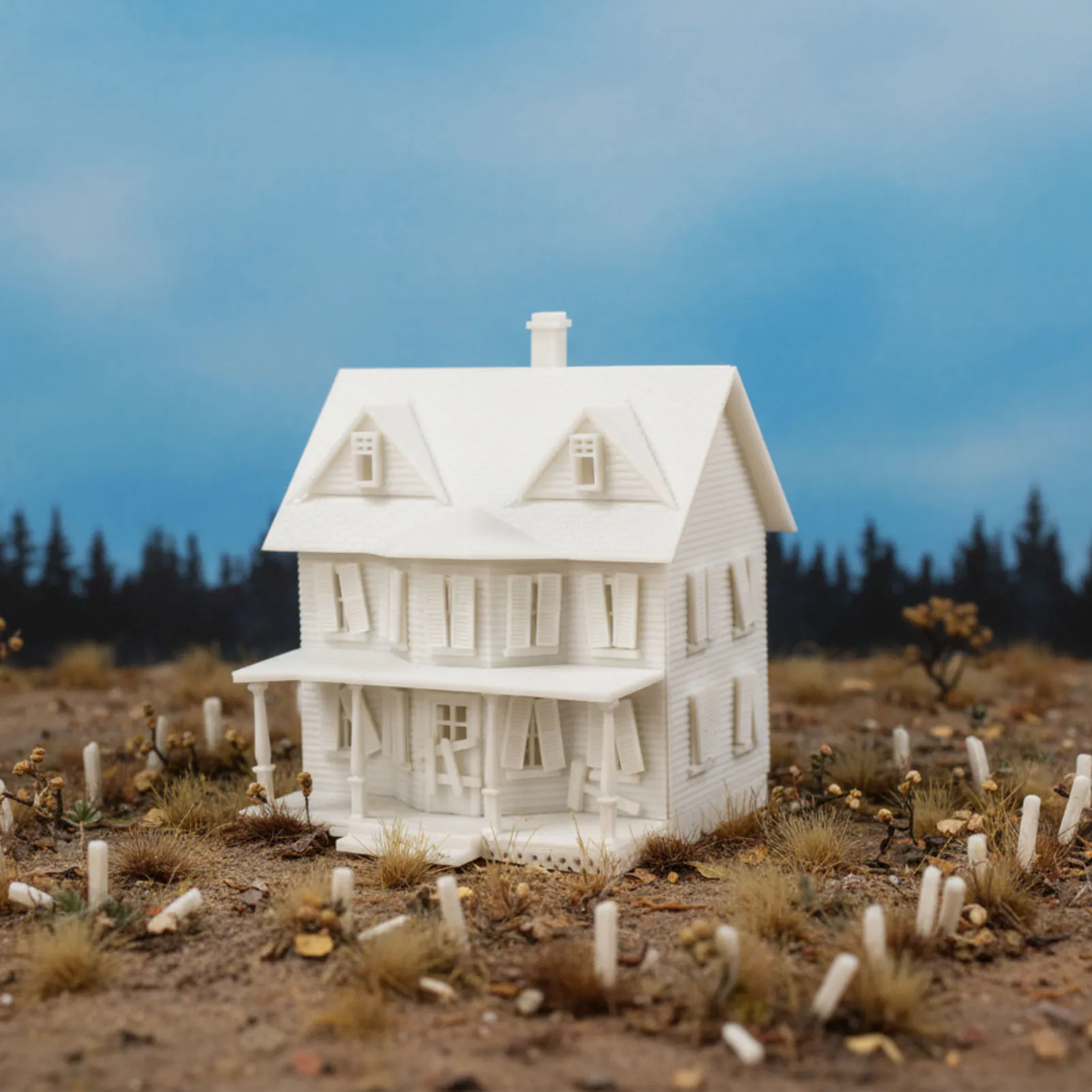 Evemodel Modello Railraod Building N Scala 1:160 Modello Casa stregata Smontato Non verniciato JZN5883JJ