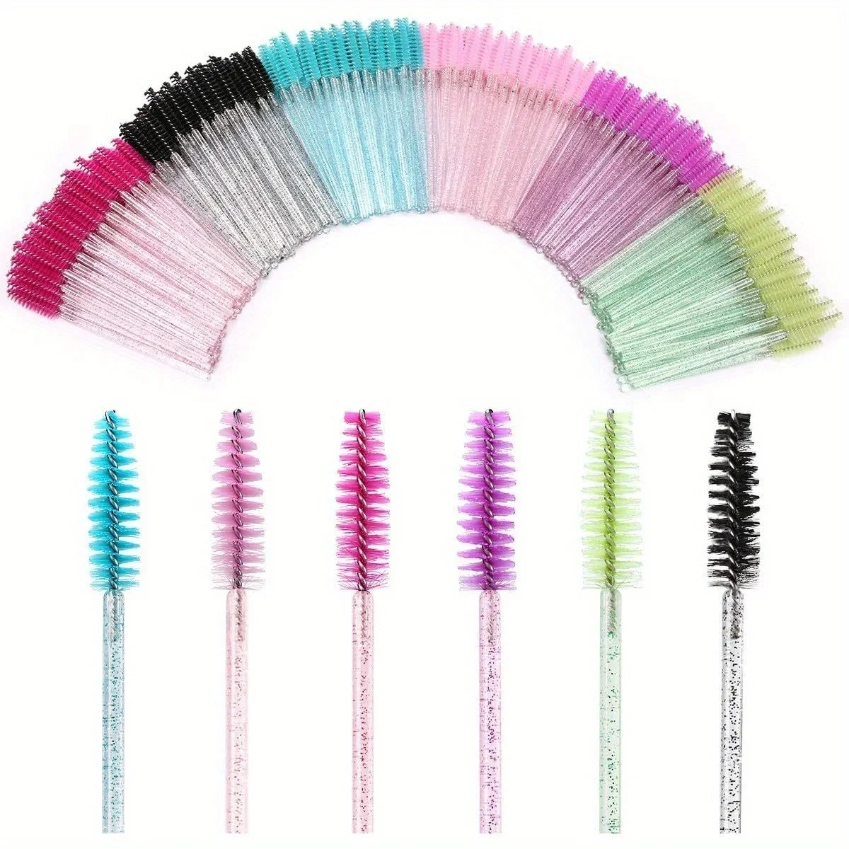 300 pièces baguettes de Mascara jetables brosse à cils bobines pour Extension de cils, sourcils et maquillage outils de maquillage en cristal