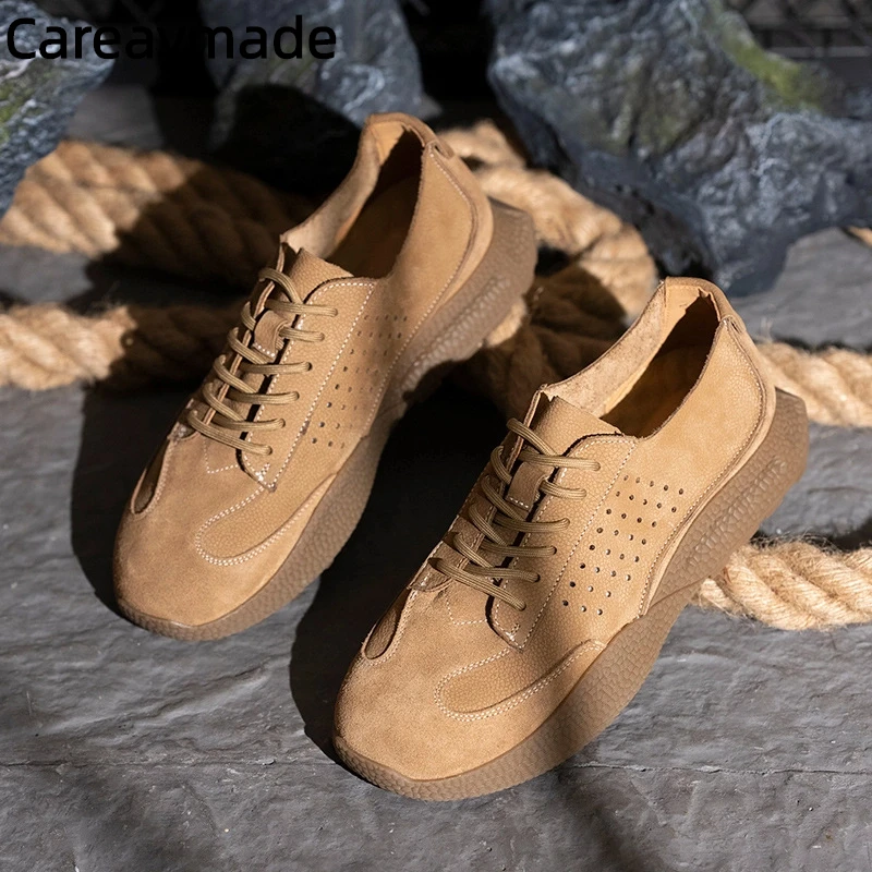 

Careaymade-женская обувь большого размера из натуральной кожи, дышащая повседневная мужская обувь из воловьей кожи с круглым носком, туфли из мягкой кожи на мягкой подошве