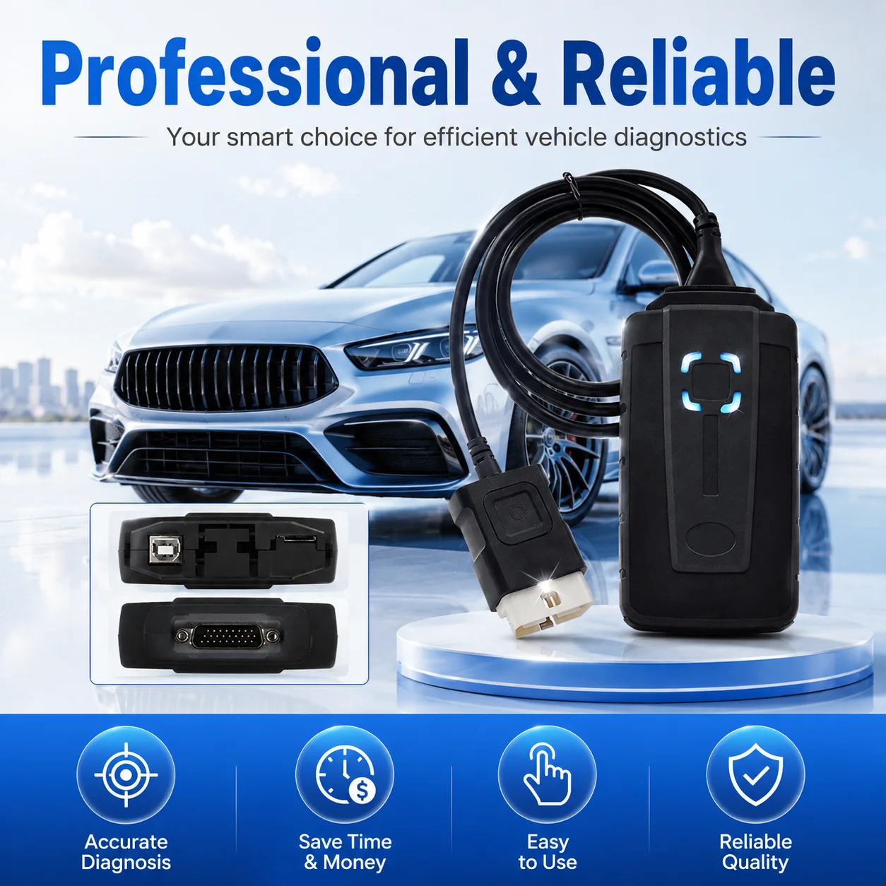 OBDII Auto-Diagnosegerät für Wow Snooper 2022 2023 2021 V5.008 R2 Delphis OBD2 Scanner LKW Auto Bluetooth Keygen Mehrsprachig